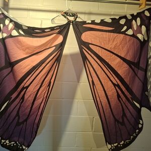 Butterfly Wing Shawl in Pink and Black